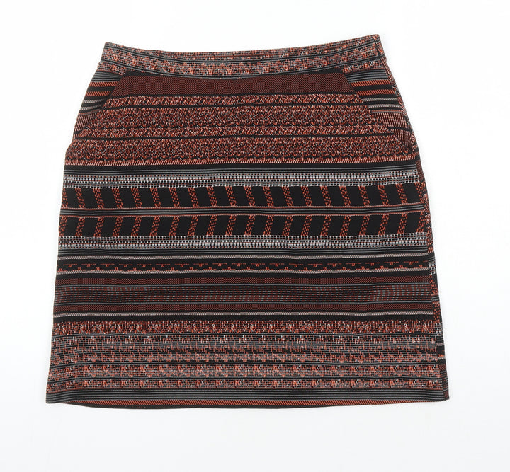 NEXT Womens Multicoloured Geometric Polyester A-Line Skirt Size 12