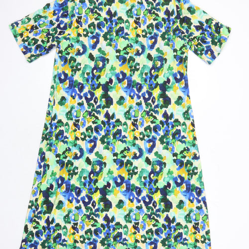 David Neiper Womens Multicoloured Floral Viscose Shift Size 16 Scoop Neck