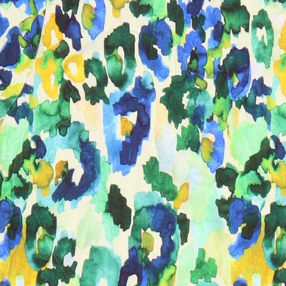 David Neiper Womens Multicoloured Floral Viscose Shift Size 16 Scoop Neck