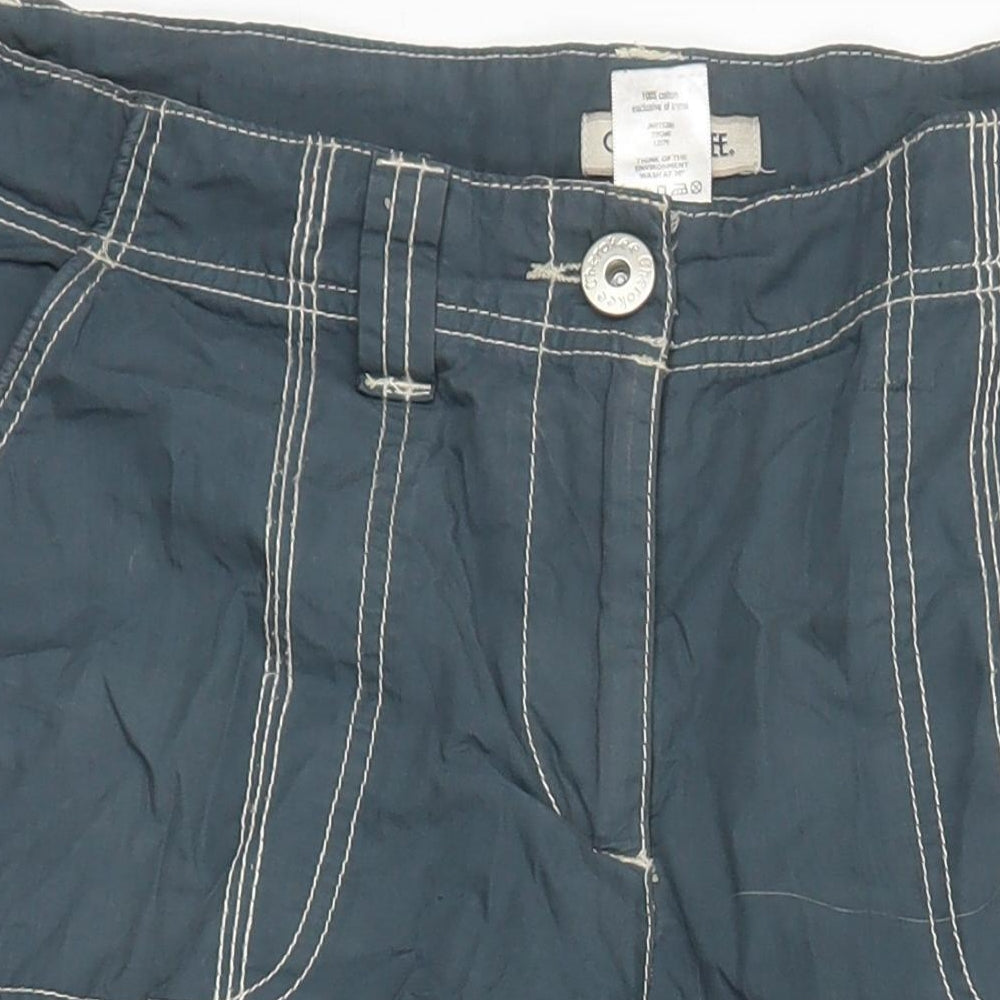 Cherokee Womens Blue Cotton Cropped Trousers Size 10 Regular