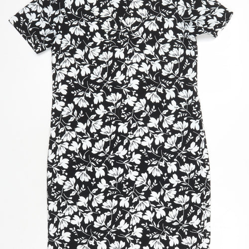 M&S Womens Multicoloured Floral Polyester Shift Size 8 Sweetheart