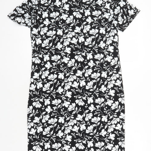 M&S Womens Multicoloured Floral Polyester Shift Size 8 Sweetheart