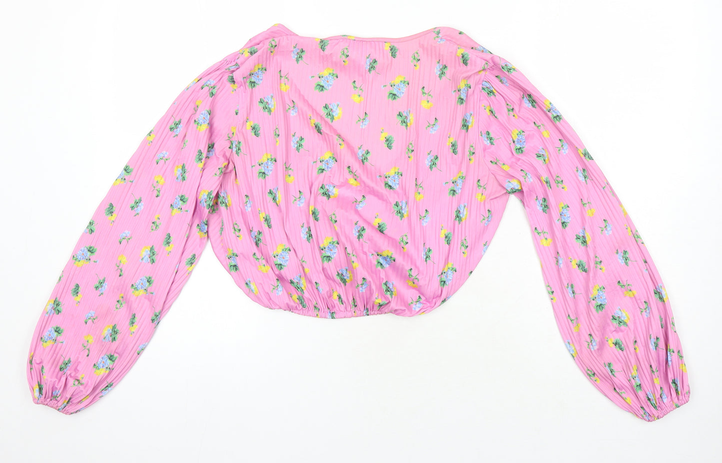 ASOS Womens Multicoloured Floral Polyester Cropped Blouse Size 8 V-Neck