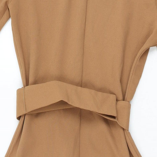 Zara Womens Beige Polyester A-Line Size S Round Neck Pullover