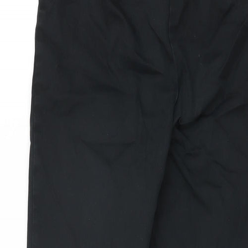 Marks and Spencer Womens Black Cotton Trousers Size 8 L27.5 in Regular Zip