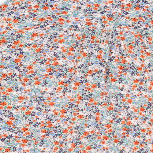 Marks and Spencer Womens Multicoloured Floral Viscose Basic Button-Up Size 14 Collared