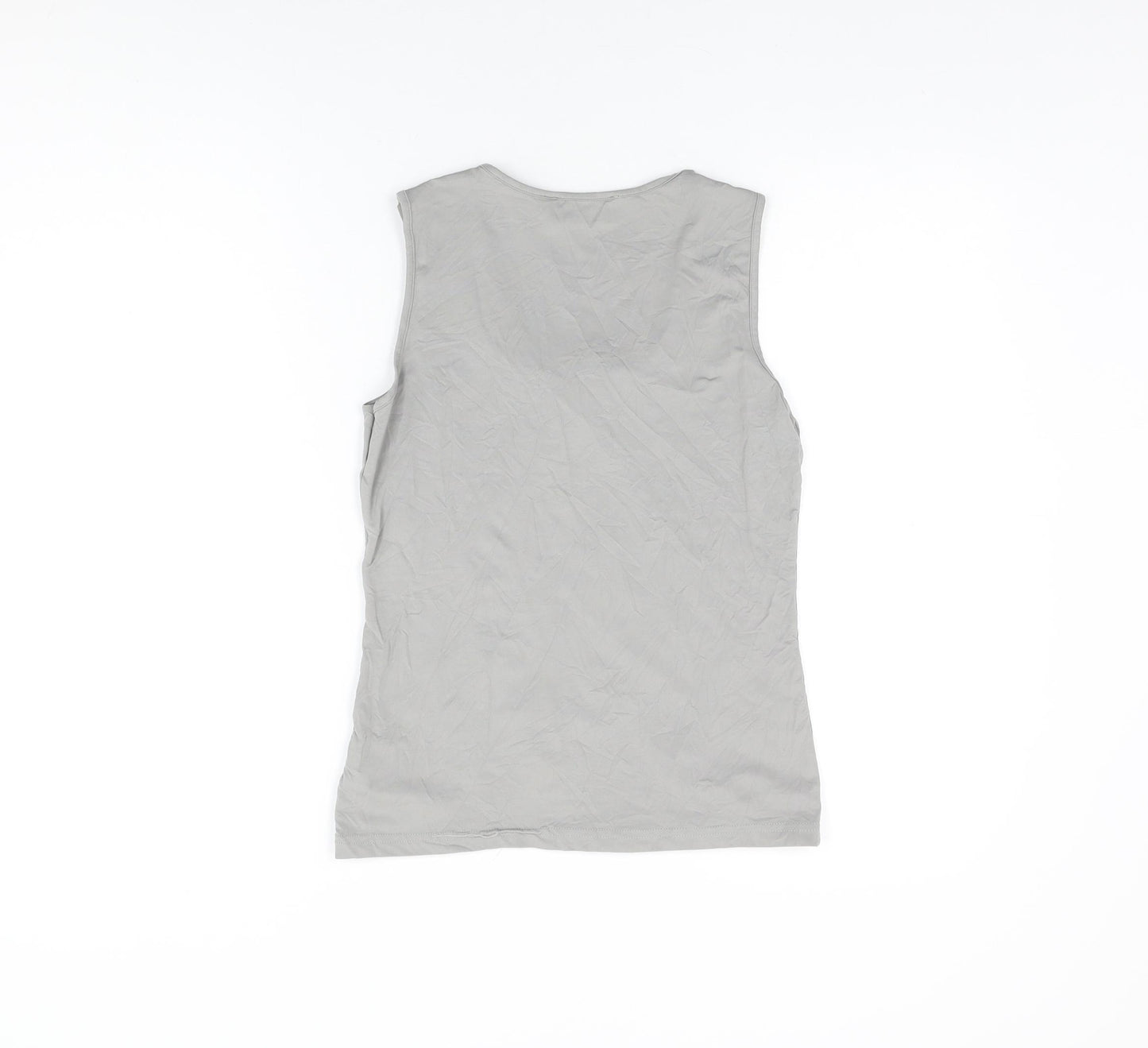 YAYA Womens Grey Polyamide Basic T-Shirt Size M Square Neck