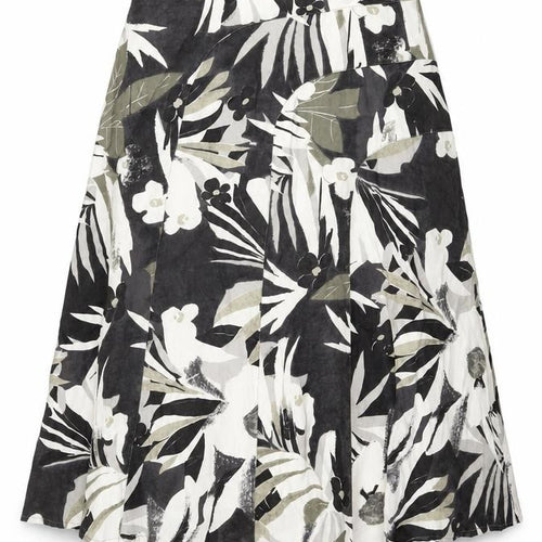 iZ Womens Grey Floral Cotton Swing Skirt Size M Zip