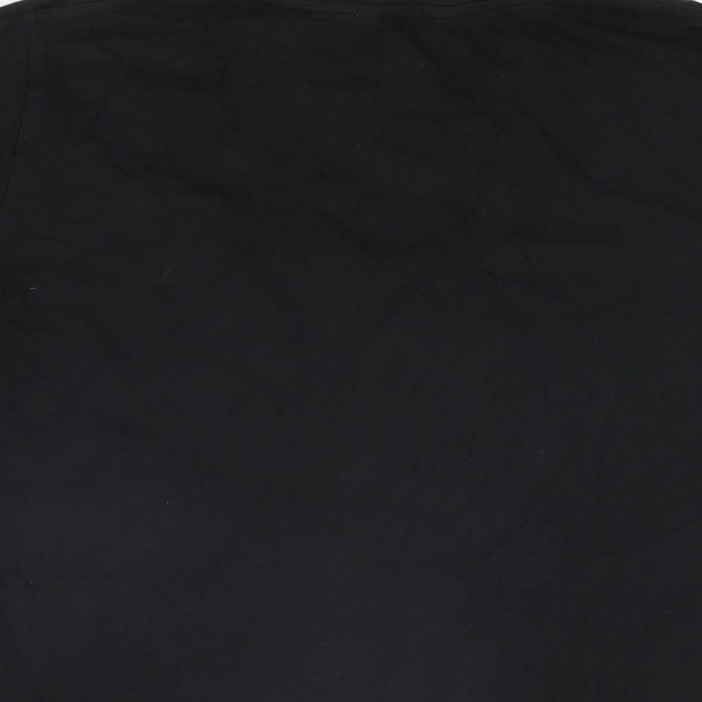 New Look Womens Black Cotton Basic T-Shirt Size 10 Round Neck