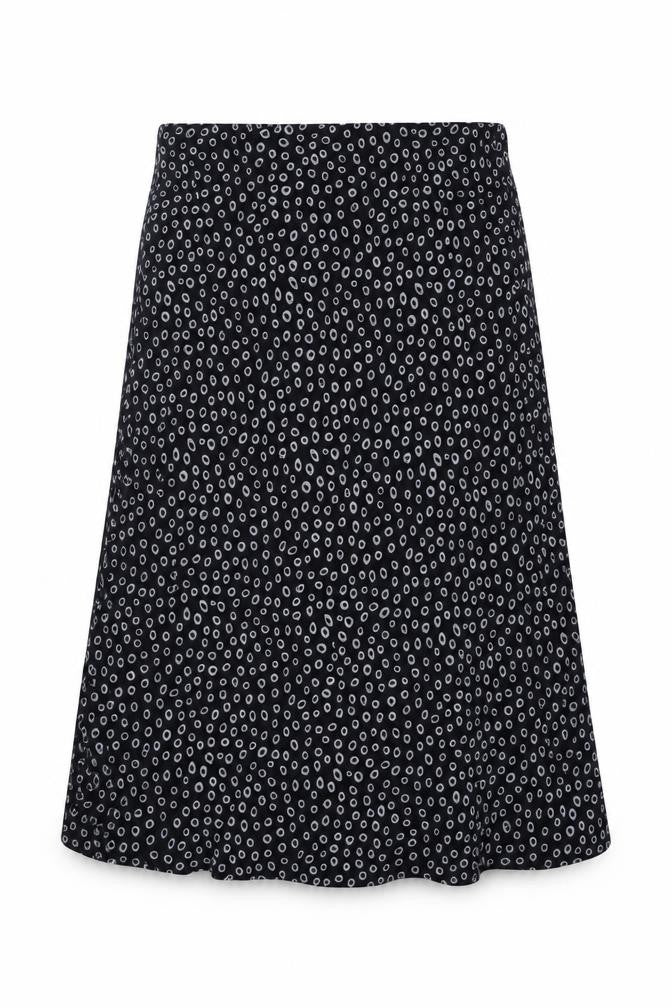 BM Collection Womens Black Geometric Viscose Flare Skirt Size 14