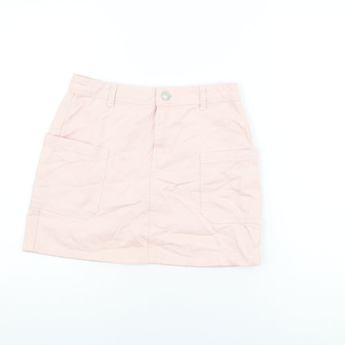 BDG Womens Pink Cotton Mini Skirt Size S Zip
