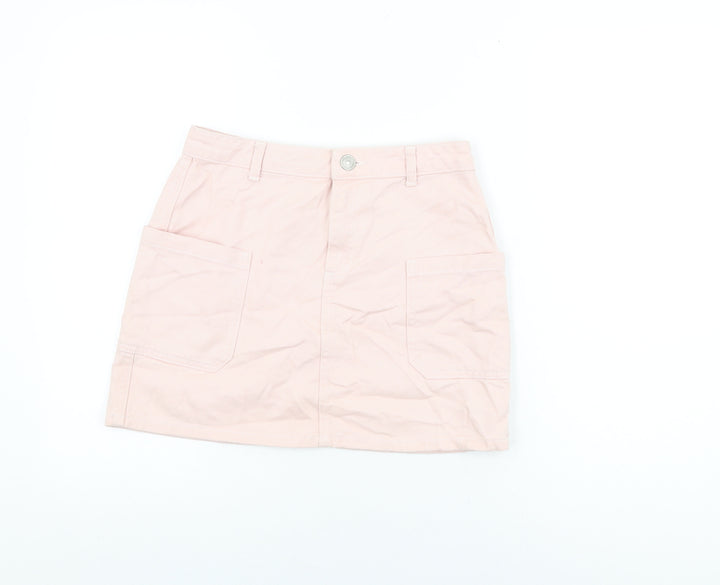 BDG Womens Pink Cotton Mini Skirt Size S Zip