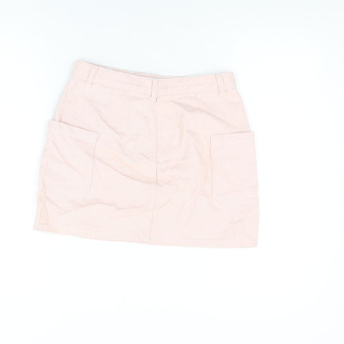 BDG Womens Pink Cotton Mini Skirt Size S Zip