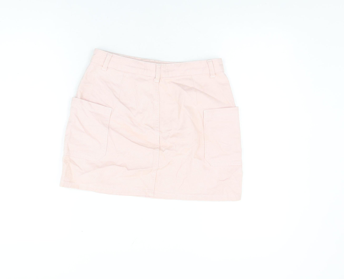 BDG Womens Pink Cotton Mini Skirt Size S Zip