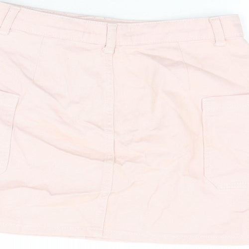 BDG Womens Pink Cotton Mini Skirt Size S Zip