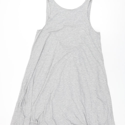 H&M Womens Grey Polyester Shift Size 8 Round Neck Pullover