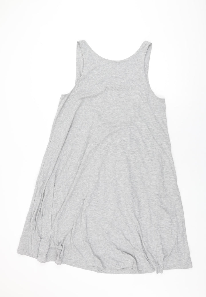 H&M Womens Grey Polyester Shift Size 8 Round Neck Pullover
