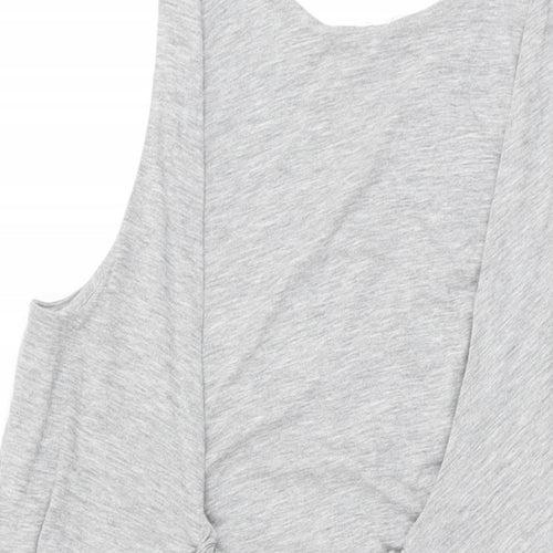 H&M Womens Grey Polyester Shift Size 8 Round Neck Pullover