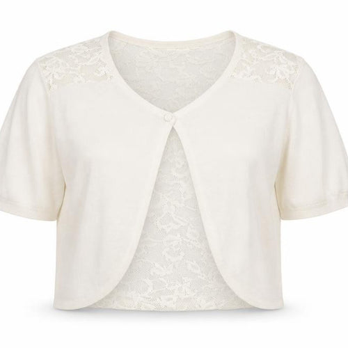 BHS Womens Ivory V-Neck Acrylic Cardigan Jumper Size 16