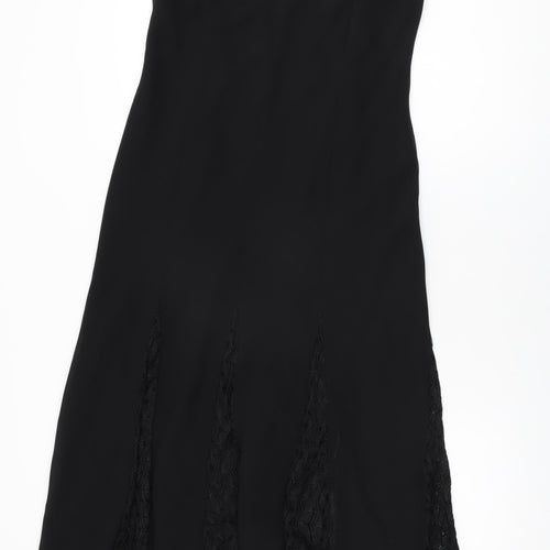 Roman Womens Black Polyester Shift Size 14 V-Neck Pullover
