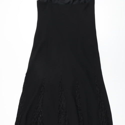 Roman Womens Black Polyester Shift Size 14 V-Neck Pullover