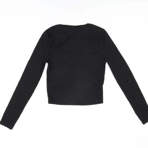 River Island Womens Black Polyester Basic T-Shirt Size 8 Round Neck