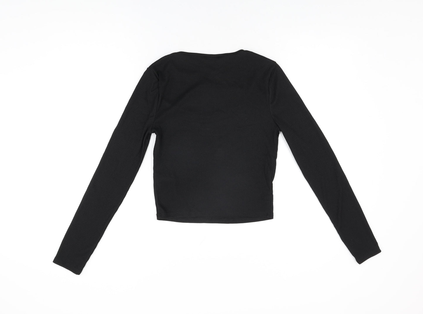 River Island Womens Black Polyester Basic T-Shirt Size 8 Round Neck