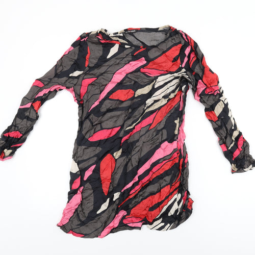 Autograph Womens Multicoloured Geometric Viscose Basic T-Shirt Size 18 Round Neck