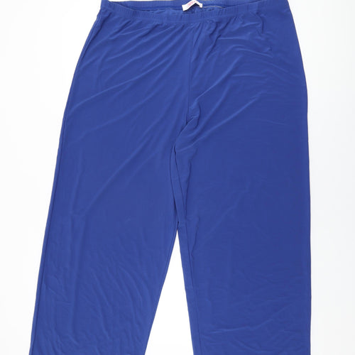 Afibel Womens Blue Polyester Trousers Size 22 L30 in Regular - Size 22-24