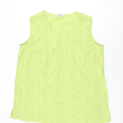 KjBRAND Womens Green Polyester Basic T-Shirt Size 24 Round Neck