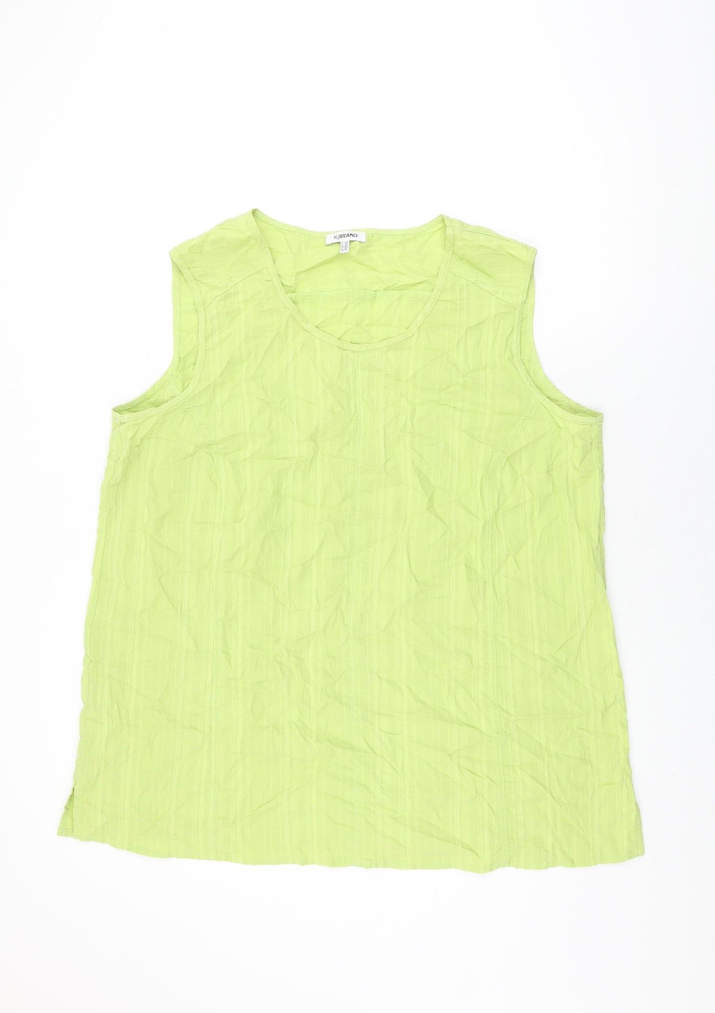 KjBRAND Womens Green Polyester Basic T-Shirt Size 24 Round Neck