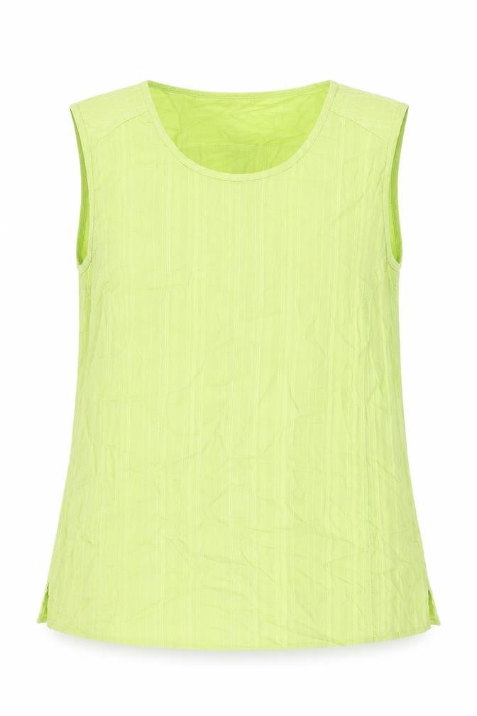 Front view of KjBRAND women’s green polyester basic t-shirt, size UK 24, round neck