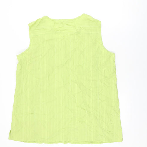 KjBRAND Womens Green Polyester Basic T-Shirt Size 24 Round Neck
