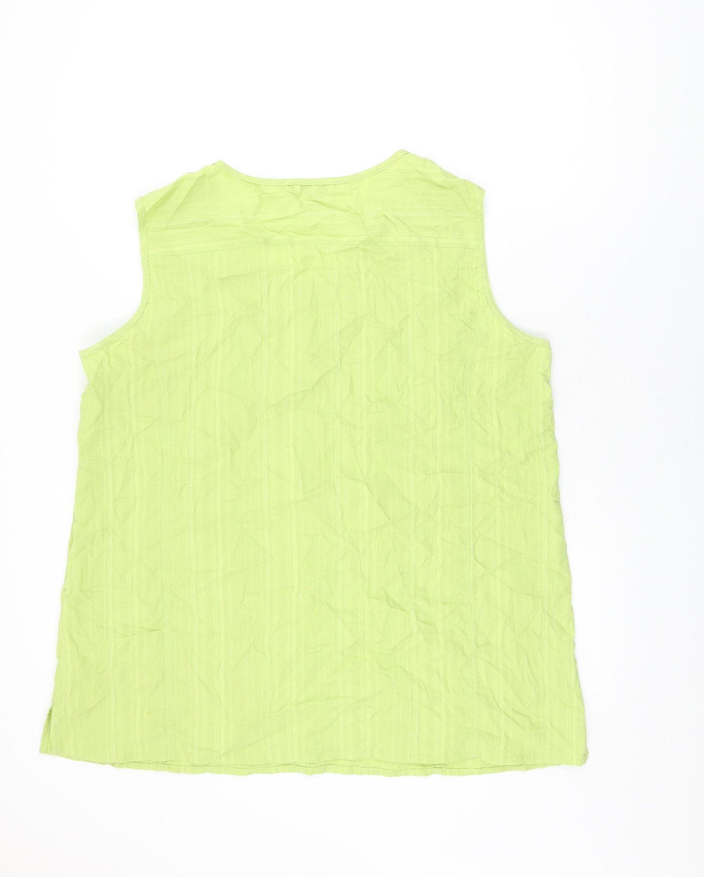 KjBRAND Womens Green Polyester Basic T-Shirt Size 24 Round Neck