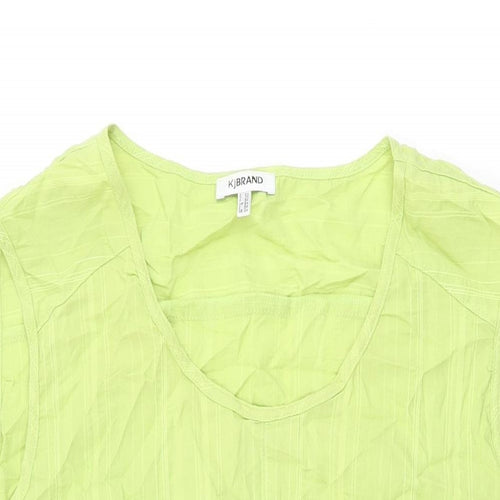 KjBRAND Womens Green Polyester Basic T-Shirt Size 24 Round Neck