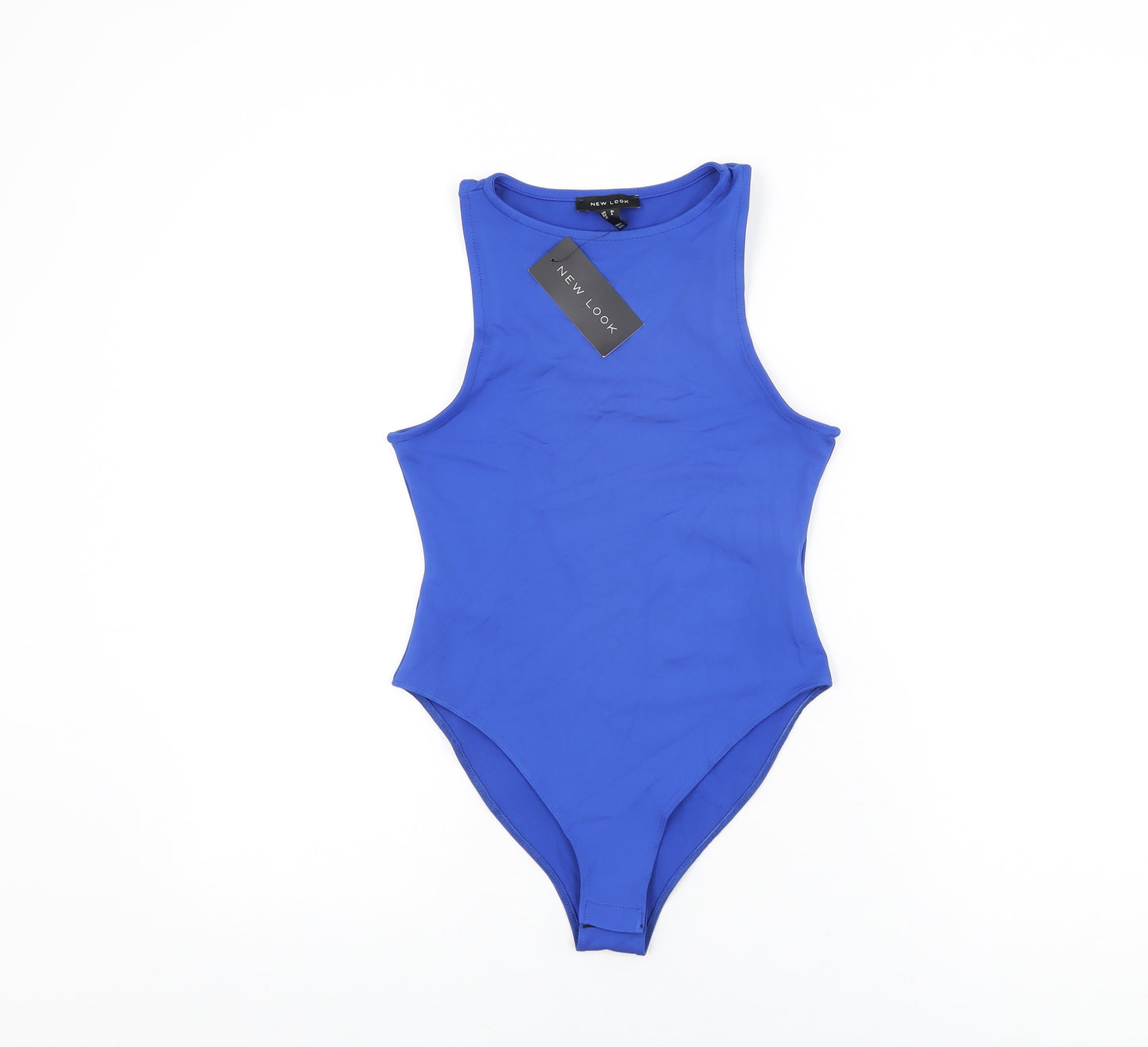 New Look Womens Blue Polyester Bodysuit One-Piece Size 8 Snap