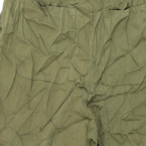 Warehouse Womens Green Viscose Trousers Size 14 L24 in Regular Zip