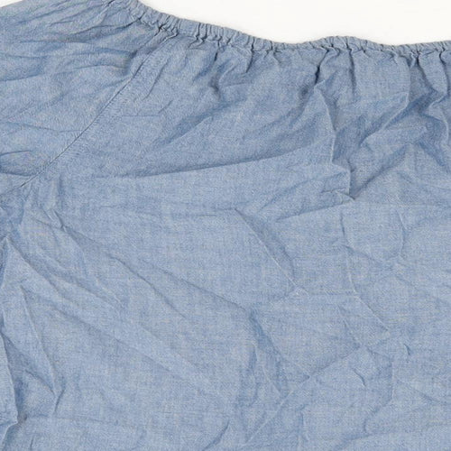 TU Womens Blue Cotton Basic Blouse Size 18 Off the Shoulder