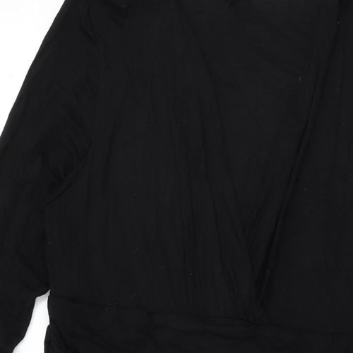 Look For The Stars Womens Black Viscose A-Line Size 16 V-Neck Pullover