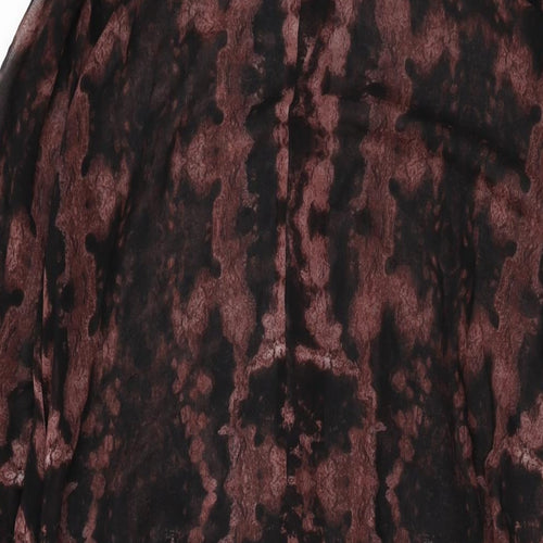 H&M Womens Black Geometric Polyester Shift Size 10 Collared Button