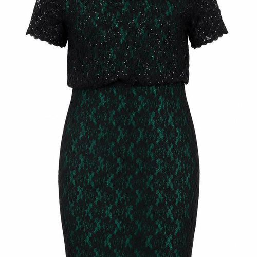 M&Cp Womens Black Floral Cotton Bodycon Size 14 Round Neck Zip