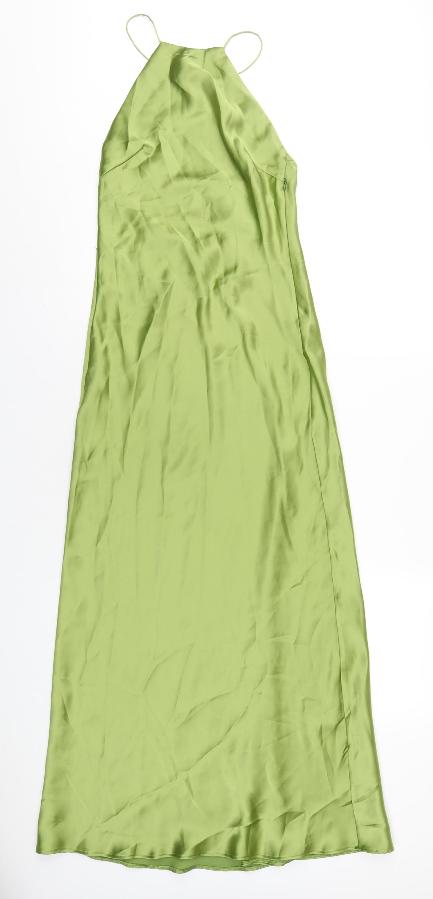 Zara Womens Green Polyester Maxi Size XS Square Neck Zip
