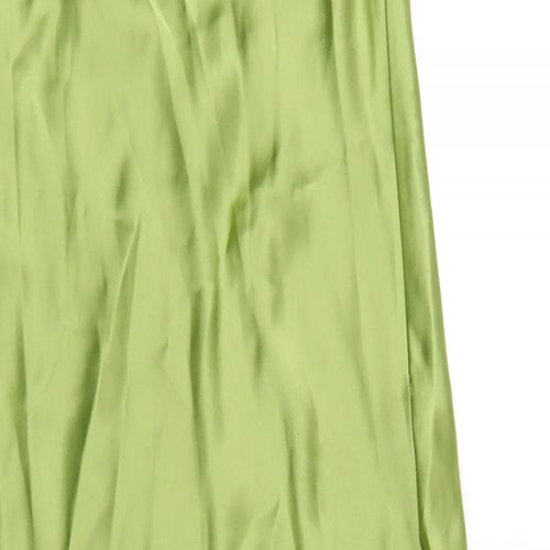 Zara Womens Green Polyester Maxi Size XS Square Neck Zip