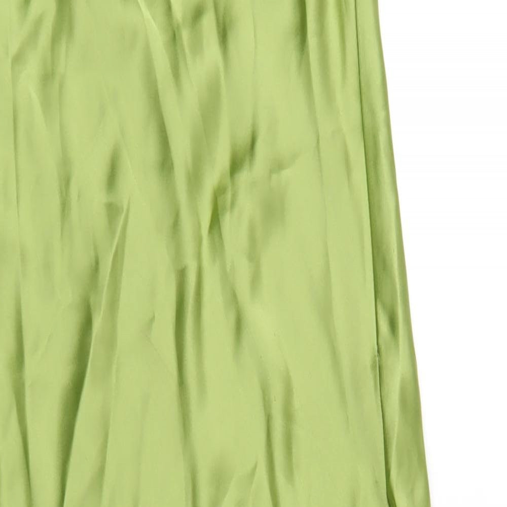 Zara Womens Green Polyester Maxi Size XS Square Neck Zip