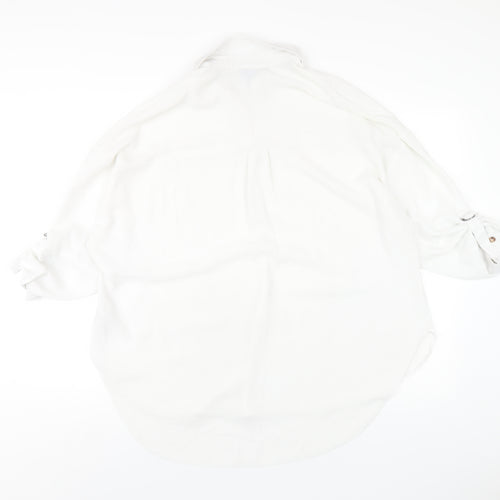 New Look Womens White Polyester Basic Blouse Size 12 Collared