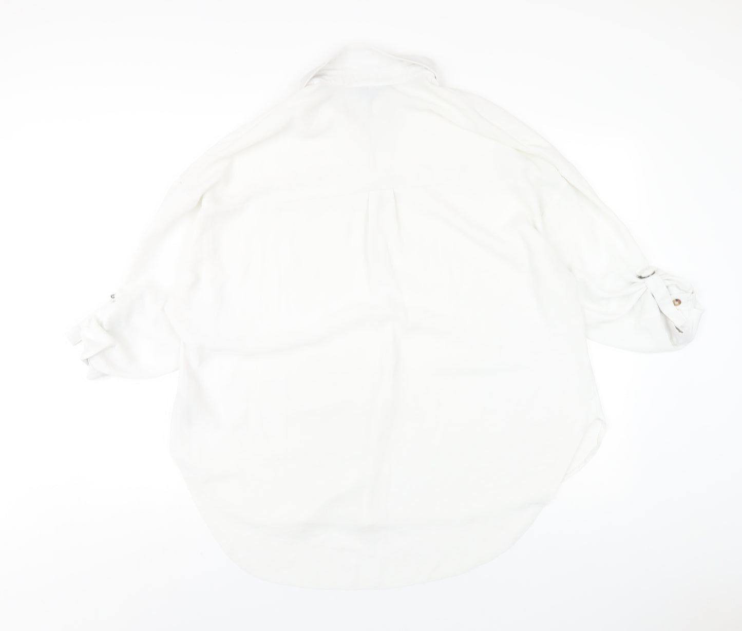 New Look Womens White Polyester Basic Blouse Size 12 Collared