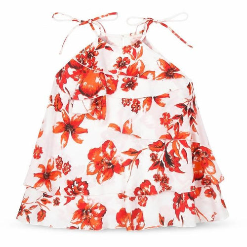 Julien Macdonald Womens White Floral Polyester Camisole Blouse Size 12 Square Neck