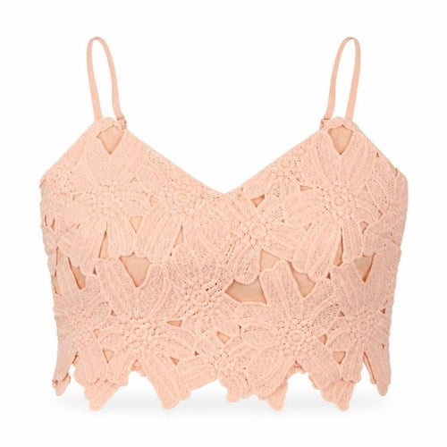 Boohoo Womens Pink Polyester Cropped T-Shirt Size 8 V-Neck