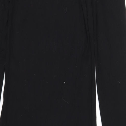 Missguided Womens Black Polyester Bodycon Size 6 Round Neck Pullover