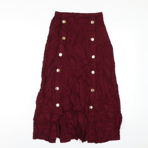 Stradivarius Womens Purple Viscose A-Line Skirt Size S Zip